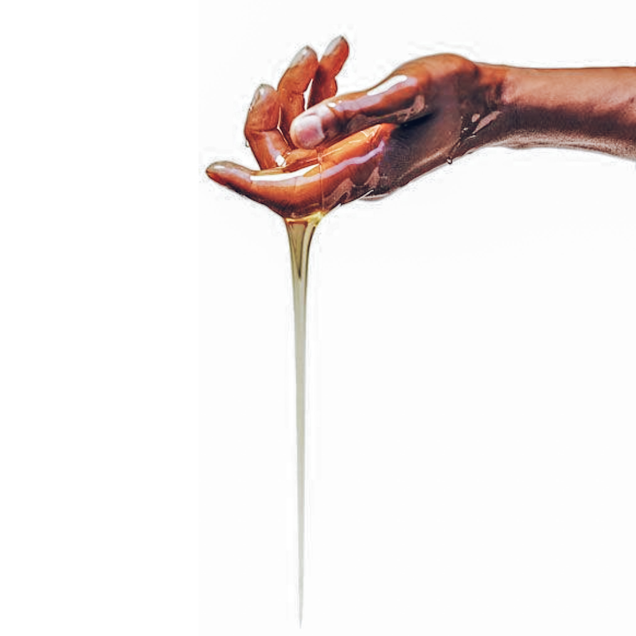 honey dripping from hand