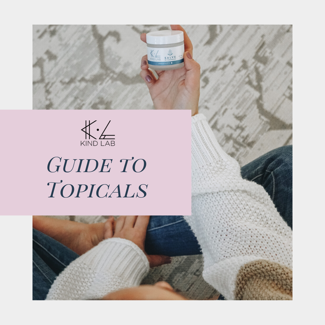 Guide to topicals, woman holding CBD topical